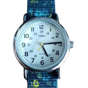 Timex Woman's T2p370 Weekender Watch with Floral Fabric Band